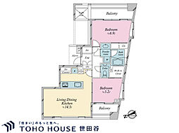ウィルローズ阿佐ヶ谷 2LDKの間取図画像