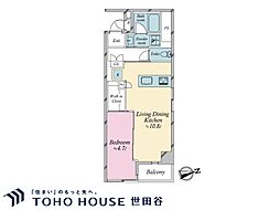 キャッスルマンション麻布 1LDKの間取図画像