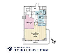 シャンボール第2築地 1LDKの間取図画像