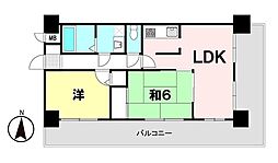 ネオハイツ池ノ台南 2LDKの間取図画像