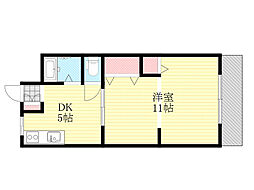 山尾マンション 1LDKの間取図画像