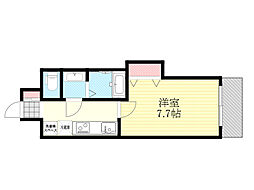 Luxe新大阪2 1Kの間取図画像