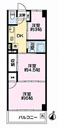 常盤台カーネル 3Kの間取図画像