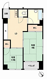 城見マンション 2LDKの間取図画像