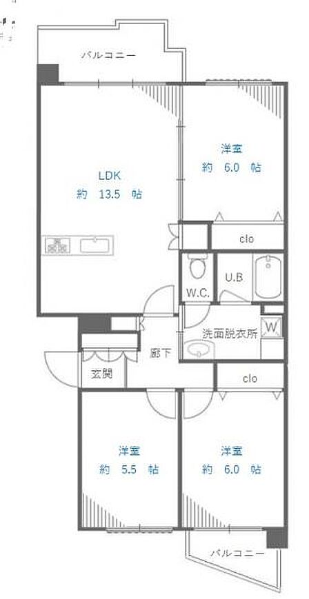 3LDK 間取り