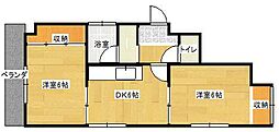 甲斐ハイツ 2DKの間取図画像