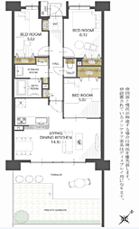 ライオンズマンション千葉グランドタワー 3LDKの間取図画像