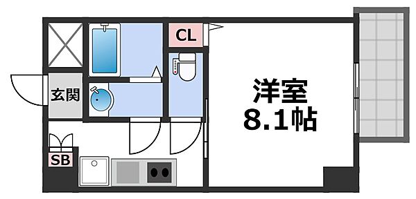 ＧＬＵＣＫ　ＭＡＩＳＯＮ　Ｓ－ＳＨＩＮＦＵＫＡＥ　13 ｜大阪府東大阪市足代北1丁目(賃貸マンション1K・6階・26.84㎡)の写真 その2