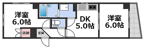 クリスタルアーク ｜大阪府大阪市東成区大今里西3丁目(賃貸マンション2DK・4階・36.71㎡)の写真 その2