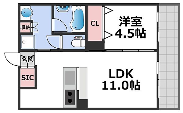 PARC深江南 ｜大阪府大阪市東成区深江南2丁目(賃貸マンション1LDK・4階・36.00㎡)の写真 その2