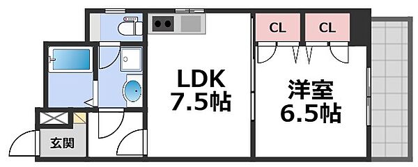 フィエルメンテ ｜大阪府大阪市東成区中本3丁目(賃貸マンション1LDK・8階・33.06㎡)の写真 その2