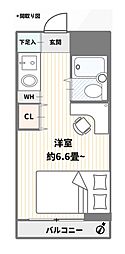 カーネ西早稲田 ワンルームの間取図画像