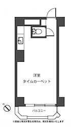 バラードハイム新宿渡辺ビル ワンルームの間取図画像