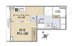 方南町コーポビアネーズ 1DKの間取図画像