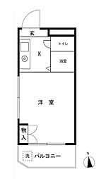 メゾン・ド・カシュネ ワンルームの間取図画像