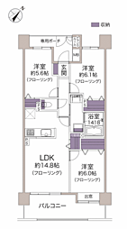 ライオンズプラザ三郷 3LDKの間取図画像