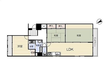 LDKと和室がバルコニーに面した、外とのつながりを感じられる心地よい間取り♪
