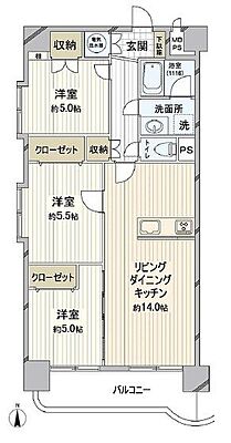 間取り チサンマンション花京院 7階/-