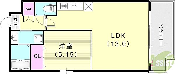 兵庫県西宮市今津水波町(賃貸マンション1LDK・3階・40.72㎡)の写真 その2