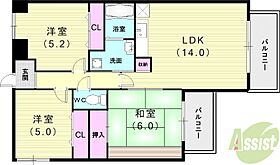 バードヒルズ  ｜ 兵庫県西宮市愛宕山10-22（賃貸マンション3LDK・3階・72.61㎡） その2