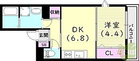 兵庫県西宮市今津久寿川町5(未申請)（賃貸アパート1DK・1階・32.08㎡） その2