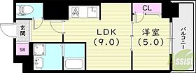 フレンシア西宮北口  ｜ 兵庫県西宮市深津町2-32（賃貸マンション1LDK・2階・39.63㎡） その2