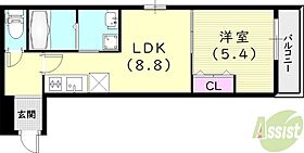 D-5　フジパレス南甲子園  ｜ 兵庫県西宮市南甲子園2丁目8-21（賃貸アパート1LDK・3階・35.28㎡） その2