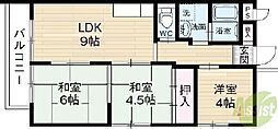 ロイヤルメゾン仁川2 3LDKの間取図画像