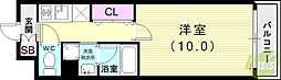 COMFORIA西宮 1Kの間取図画像