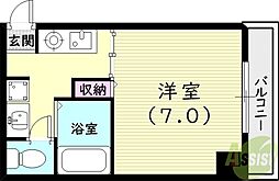 ストーンマナー 1Kの間取図画像