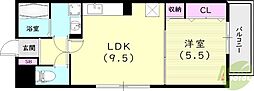 ルノン瓦林 1LDKの間取図画像