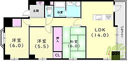 ピーク2 3LDKの間取図画像
