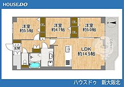 常和三国本町サンハイツ 3LDKの間取図画像