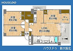 佃コーポ3号棟 3LDKの間取図画像