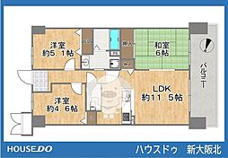ソシエ北大阪1番館 3LDKの間取図画像