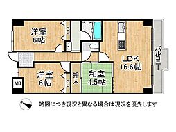 パデシオン宇治三室戸1番館 3LDKの間取図画像