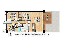 ディオ・フェルティ丹波橋右芳館 3LDKの間取図画像