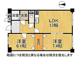 ハイツ伏見桃山 2LDKの間取図画像