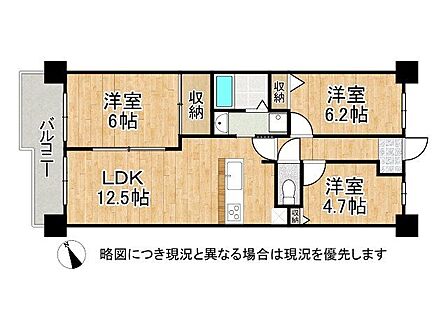 3LDK 間取り