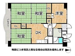 向島ニュータウン第三街区3-C棟 4DKの間取図画像