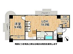 ローレルコート宇治木幡 1LDKの間取図画像