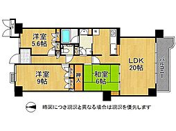 グラン・フェルティくずはSANCCOURT 3LDKの間取図画像