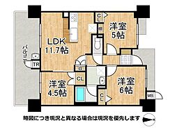 ユニ・アルス洛南プレジオ 3LDKの間取図画像