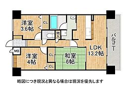ブレドール向日町東 3LDKの間取図画像