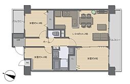 ライオンズマンション京都淀A棟 3LDKの間取図画像