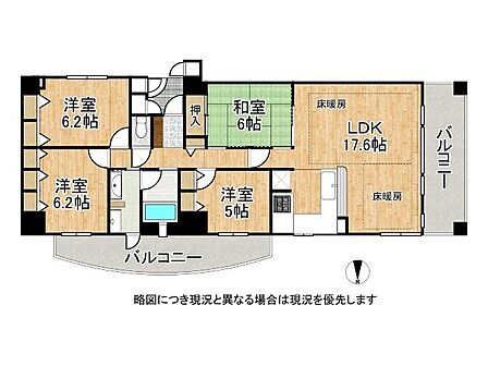 全居室に収納があり、浴室とキッチンに窓を備えた通風良好な4LDK。