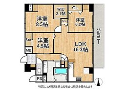 グラン・ドムール宇治大久保 3LDKの間取図画像