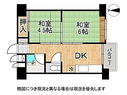 東寺ハイム 2DKの間取図画像
