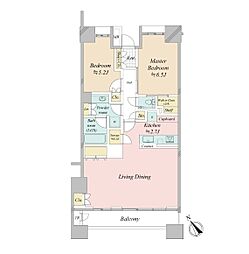 パークホームズ二子玉川ヒルトップ 2LDKの間取図画像