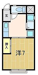 プチコート 1Kの間取図画像